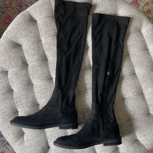Zara knee-high black suede boots